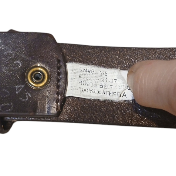 Two Genuine Leather Men's Belts Size 34 Medium 32-36 in Waist - Picture 10 of 11